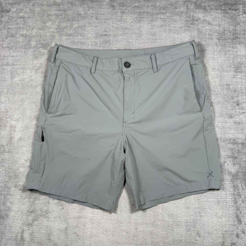 Cuts Clothing AO Curve Hem Shorts Mens 28 Grey Tech Stretch Performance Golf